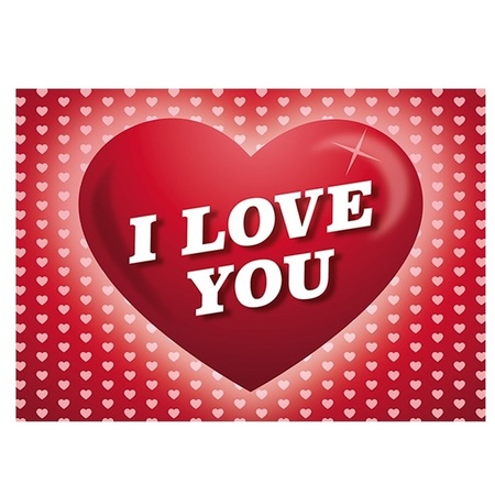 Pluche knuffelbeer 27 cm met wit/rood Valentijn Love hartje incl. hartjes wenskaart