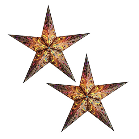 Set of 2x pieces christmas stars decoration Java 60 cm
