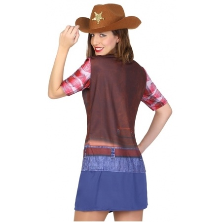 Sheriff cowboy verkleed shirt voor dames