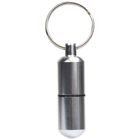 Keychain with pillbox for medication 25 x 85 mm