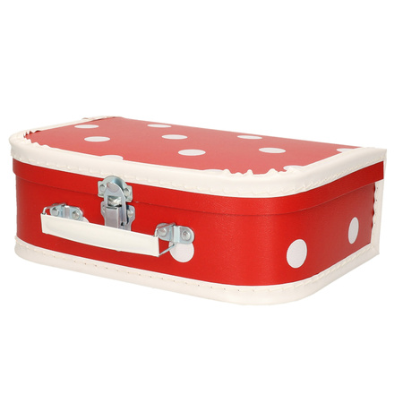 Speelgoed koffertje rood polka dot 30 cm