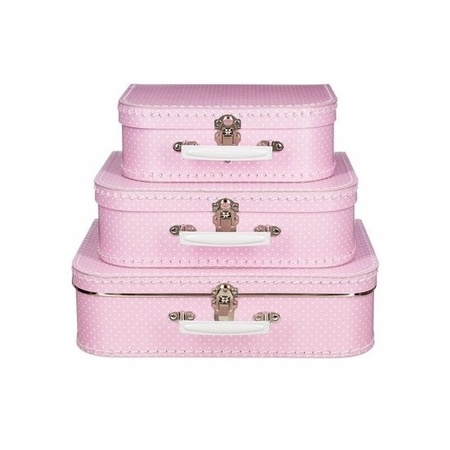 Children suitcase pink polka dot 25 cm