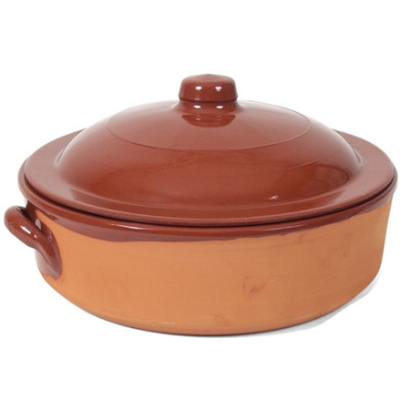 Stone casserole/oven dish terracotta with lid Salamanca 31 cm