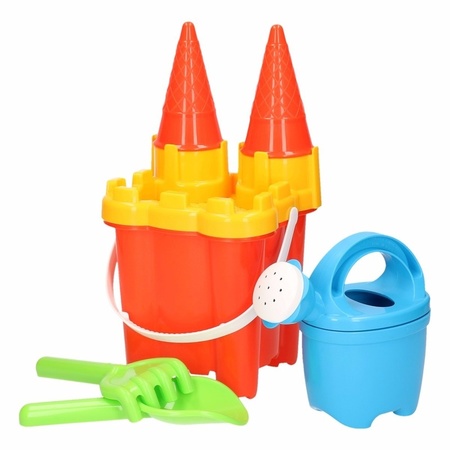 Castle sand buckets set orange