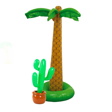 Tropical decoration set inflatable palmtrees/cactus