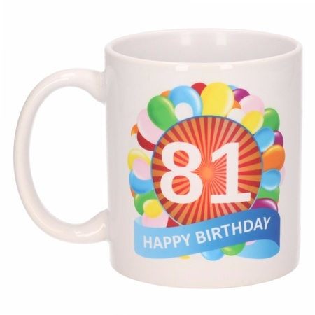 Birthday balloon mug 81 year