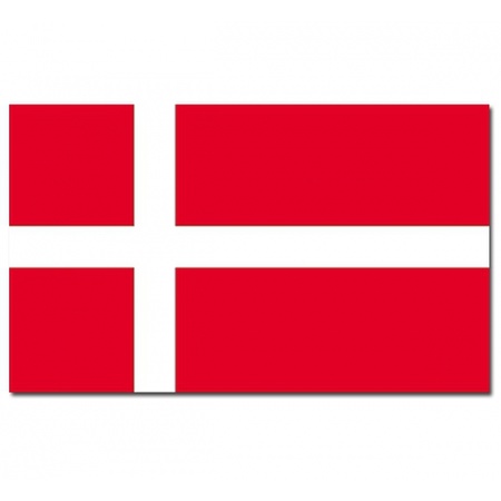 Landen vlag Denemarken - 90 x 150 cm - met compacte draagbare telescoop vlaggenstok - supporters