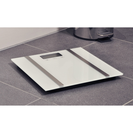 White digital personal scale with fat meter