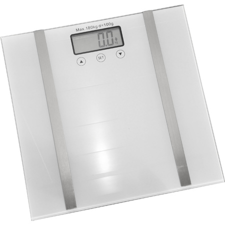 White digital personal scale with fat meter