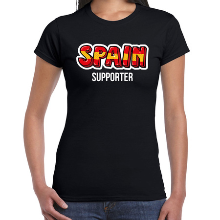 Black supporter shirt Spain supporter for women