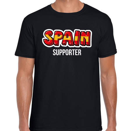 Black supporter shirt Spain supporter for men