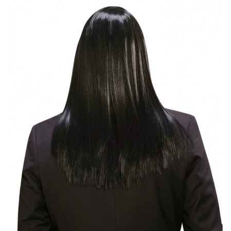 Black long wig for men